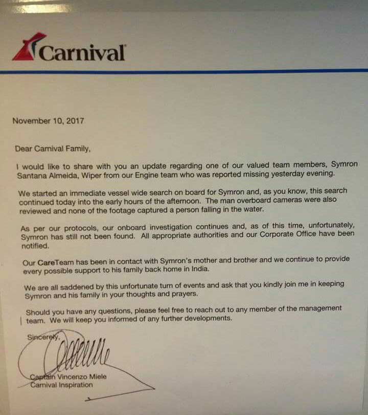 carnival-missing-crew-member-letter-by the captain