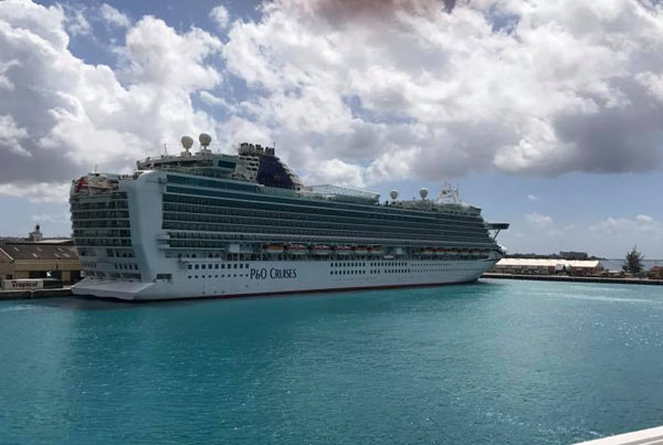 Azura cruise ship in port