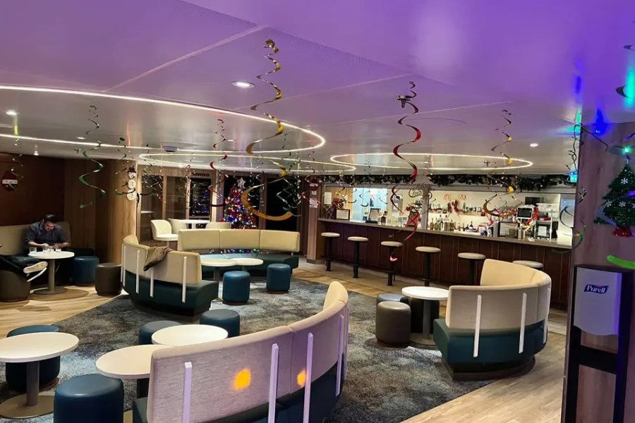 the crew bar on Sun Princess cruise ship