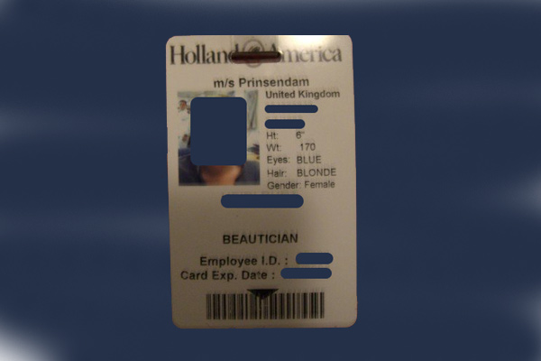 princess cruise identification card for employee