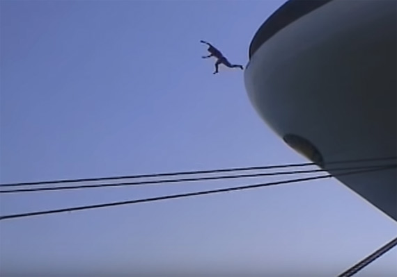 Crazy Man Jumps Off Cruise Ship Bow Crew Center